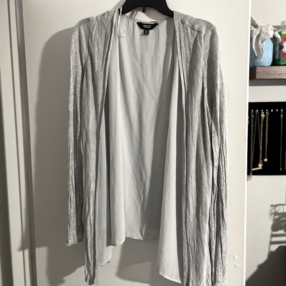 Simply Vera Gray Cardigan - Size XL